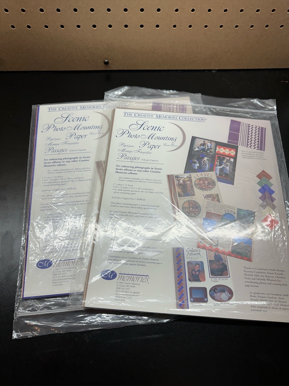 Vtg Creative Memories Scenic 10 x 12" Photo Mounting Paper 91 Die Cuts Set Of 2